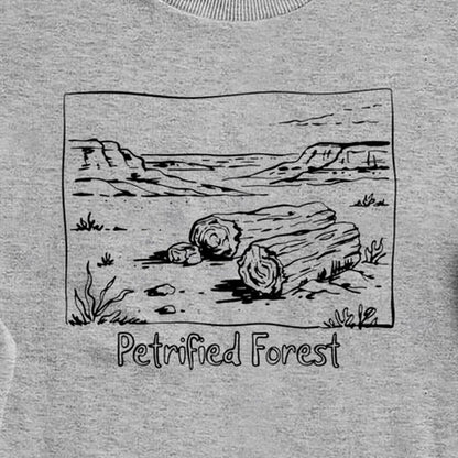 Petrified Forest Line Drawing Crewneck Sweatshirt