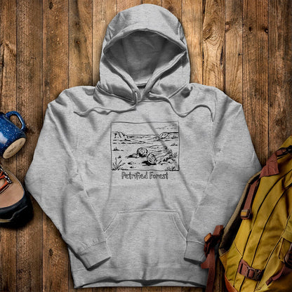 Petrified Forest Line Drawing Hoodie