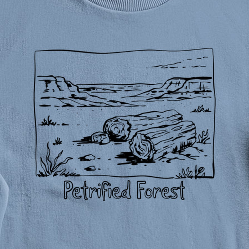 Petrified Forest Line Drawing Crewneck Sweatshirt