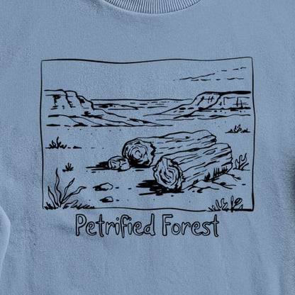 Petrified Forest Line Drawing Crewneck Sweatshirt