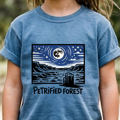 Petrified Forest National Park at Night Kids Cotton T-Shirt