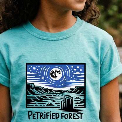 Petrified Forest National Park at Night Kids Cotton T-Shirt