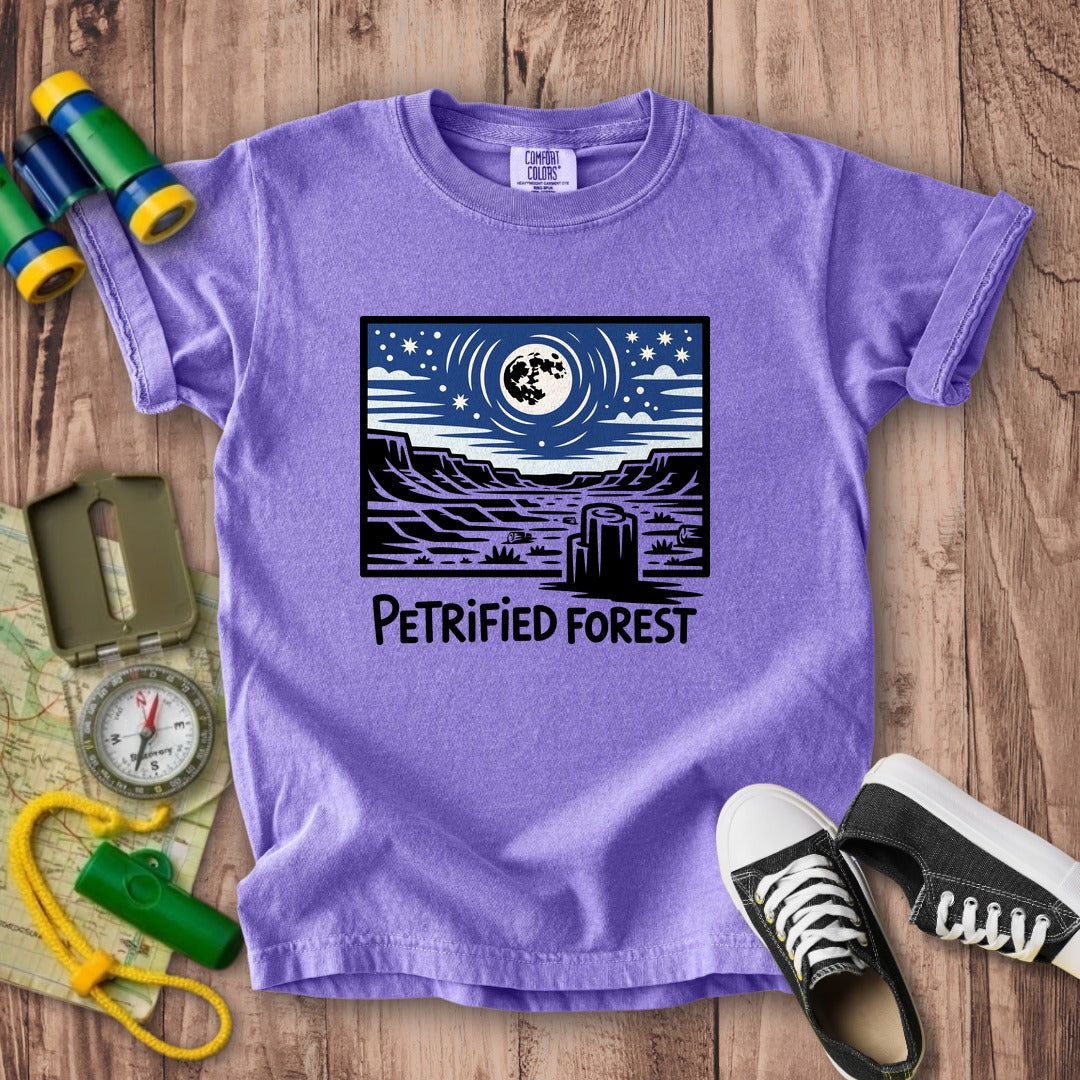 Petrified Forest National Park at Night Kids Cotton T-Shirt