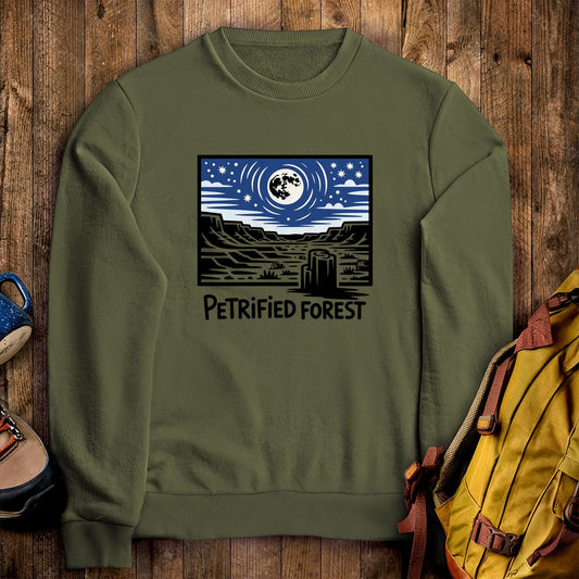 Petrified Forest National Park at Night Crewneck Sweatshirt