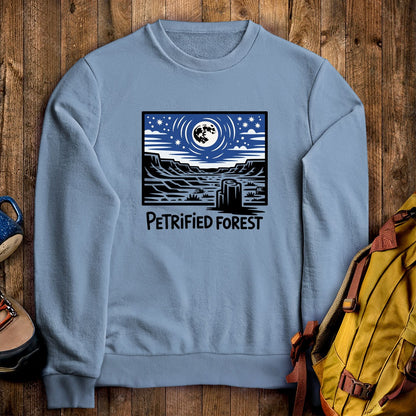 Petrified Forest National Park at Night Crewneck Sweatshirt