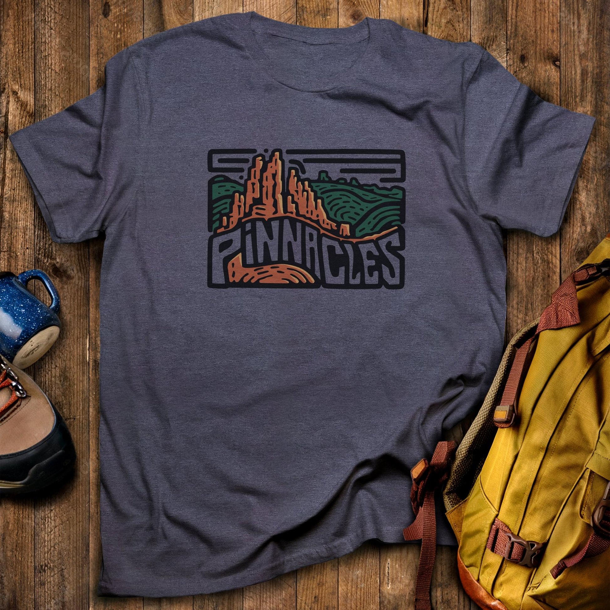 Pinnacles National Park T-Shirt Heather Navy Adventure and Outdoors Themed T-Shirt
