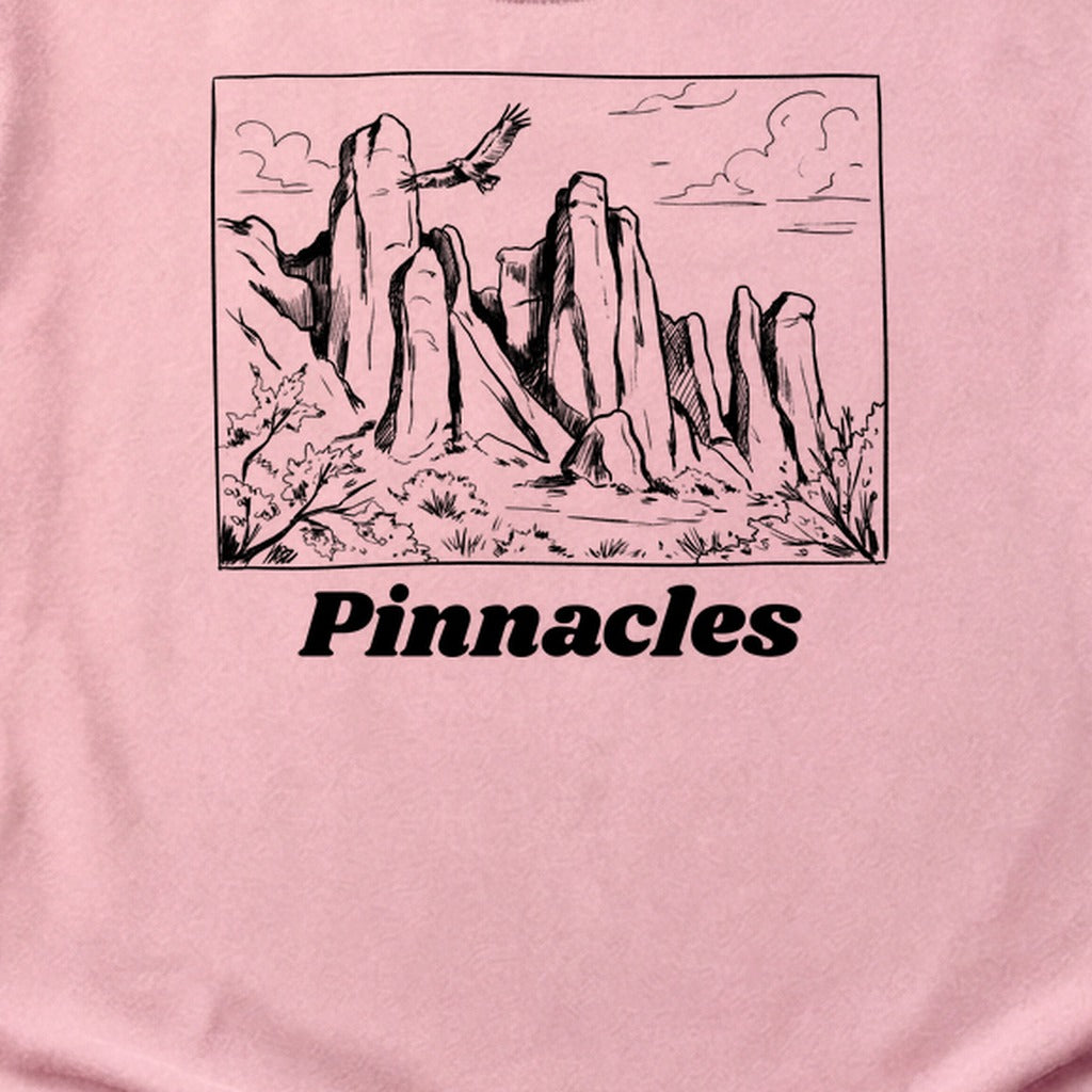 Pinnacles Line Drawing Cotton T-Shirt