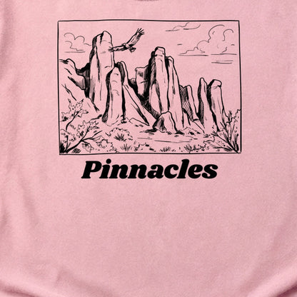 Pinnacles Line Drawing Cotton T-Shirt