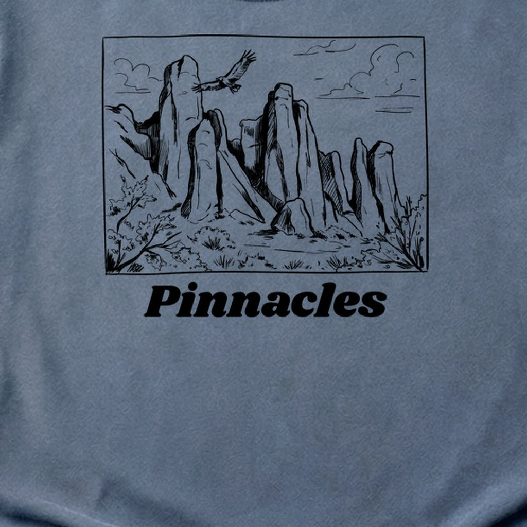 Pinnacles Line Drawing Cotton T-Shirt