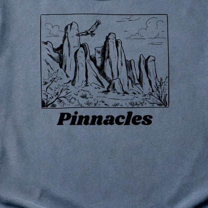 Pinnacles Line Drawing Cotton T-Shirt