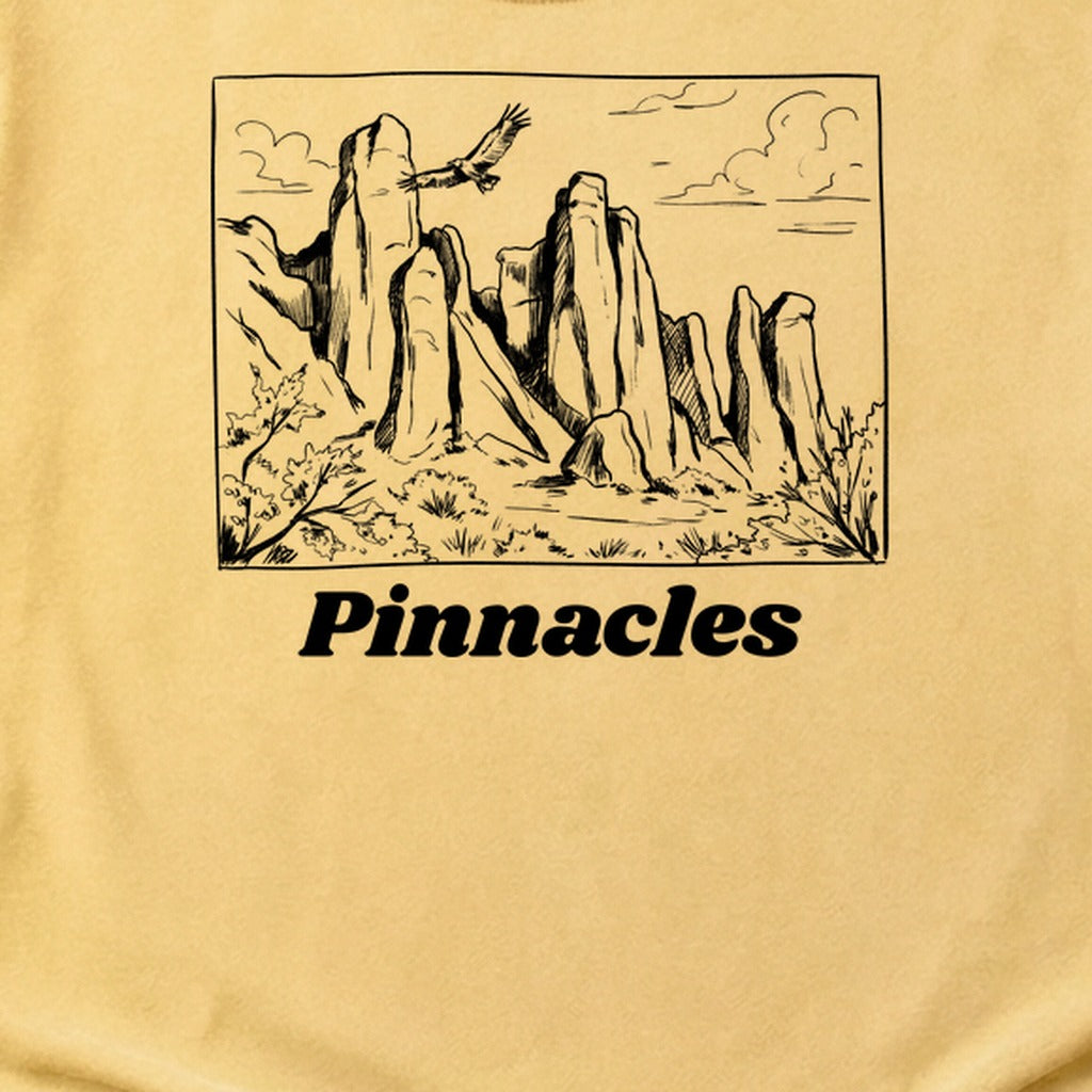 Pinnacles Line Drawing Cotton T-Shirt