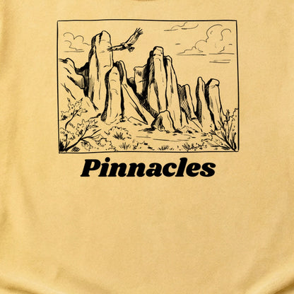 Pinnacles Line Drawing Cotton T-Shirt