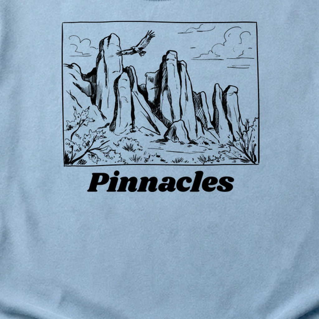 Pinnacles Line Drawing Cotton T-Shirt