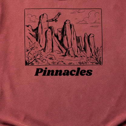 Pinnacles Line Drawing Cotton T-Shirt