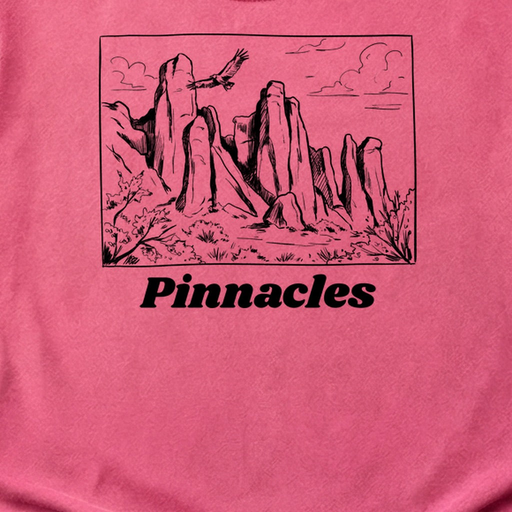 Pinnacles Line Drawing Cotton T-Shirt