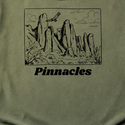 Pinnacles Line Drawing Cotton T-Shirt