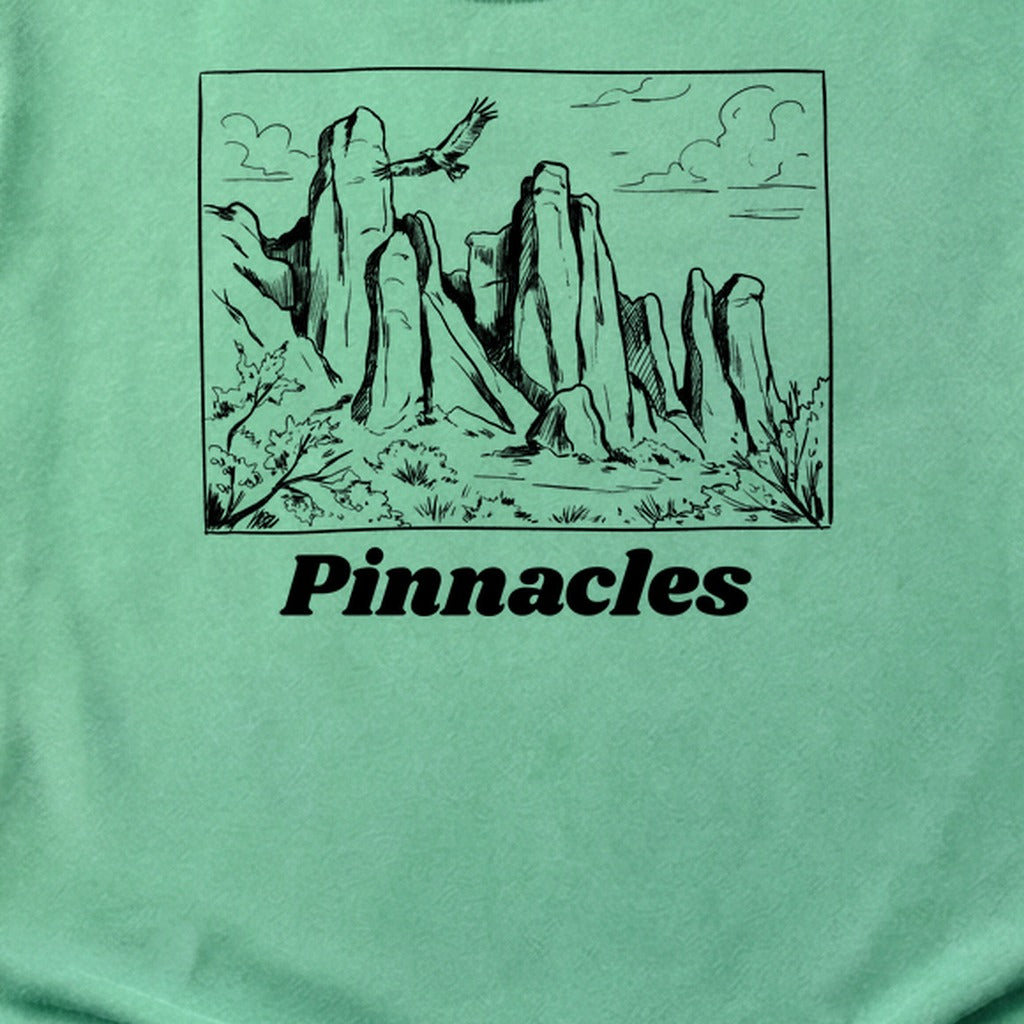 Pinnacles Line Drawing Cotton T-Shirt