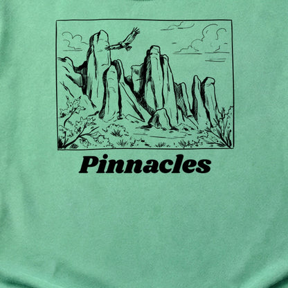 Pinnacles Line Drawing Cotton T-Shirt