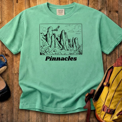 Pinnacles Line Drawing Cotton T-Shirt