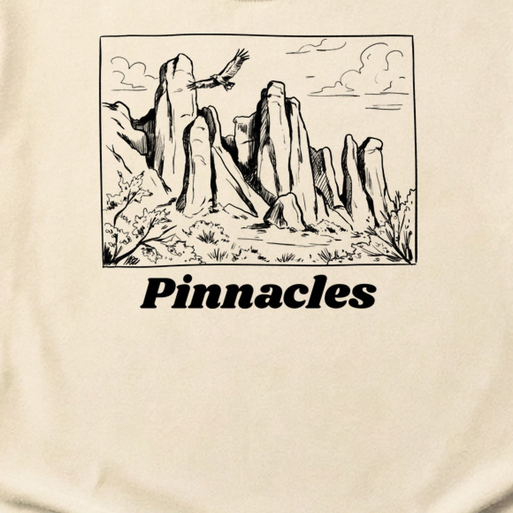 Pinnacles Line Drawing Cotton T-Shirt