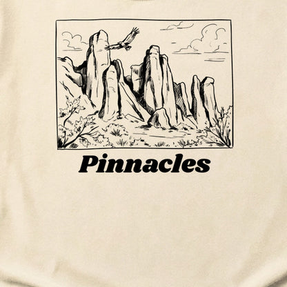 Pinnacles Line Drawing Cotton T-Shirt