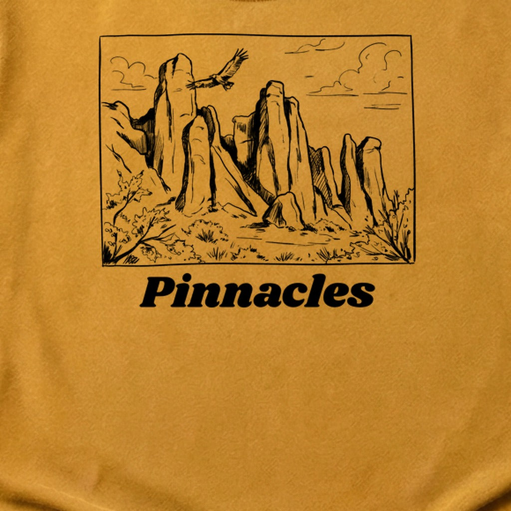 Pinnacles Line Drawing Cotton T-Shirt