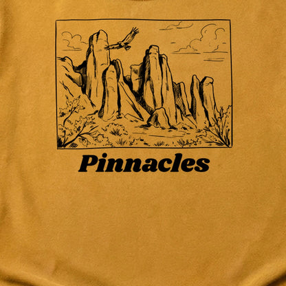 Pinnacles Line Drawing Cotton T-Shirt