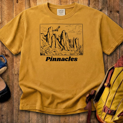 Pinnacles Line Drawing Cotton T-Shirt