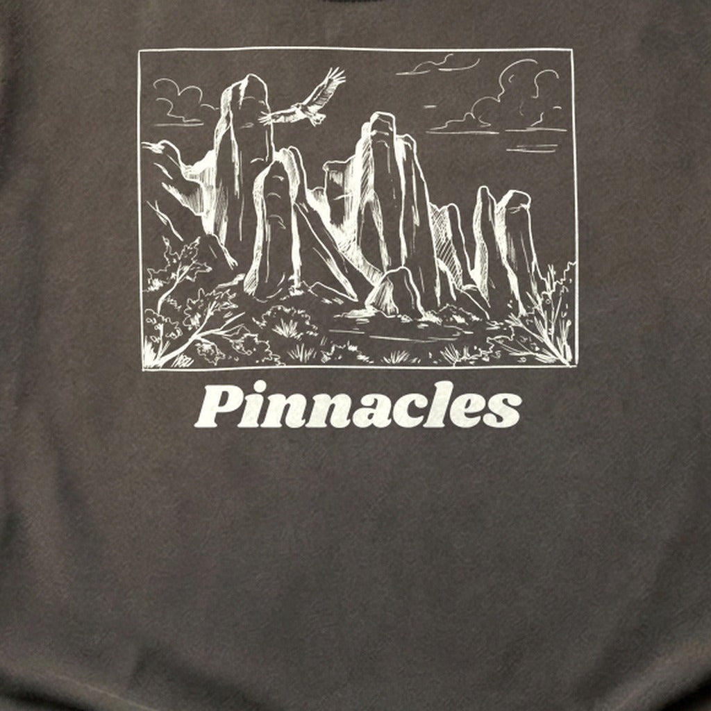 Pinnacles Line Drawing Cotton T-Shirt