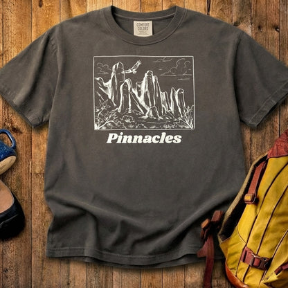 Pinnacles Line Drawing Cotton T-Shirt