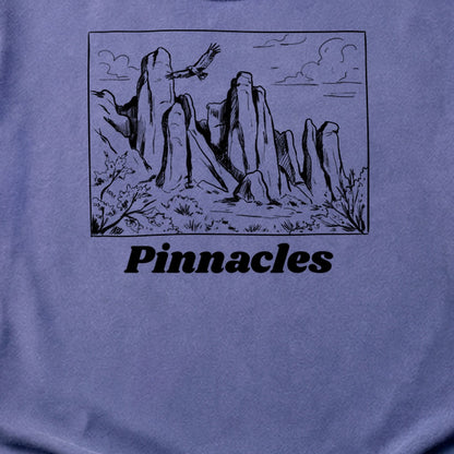 Pinnacles Line Drawing Cotton T-Shirt