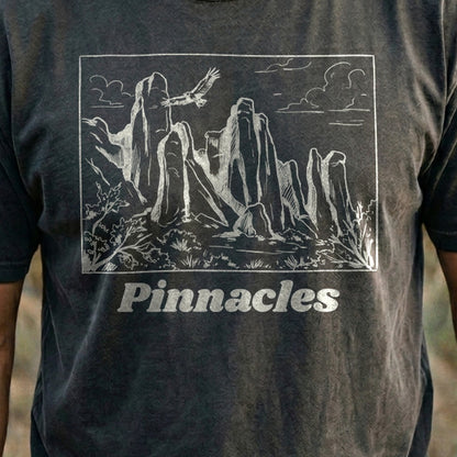 Pinnacles Line Drawing Cotton T-Shirt