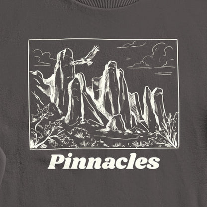 Pinnacles Line Drawing Crewneck Sweatshirt