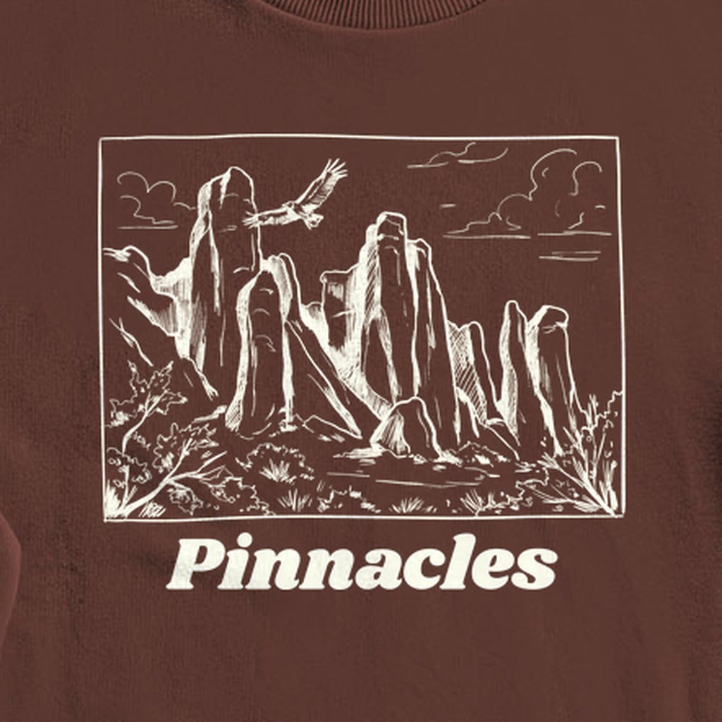 Pinnacles Line Drawing Crewneck Sweatshirt