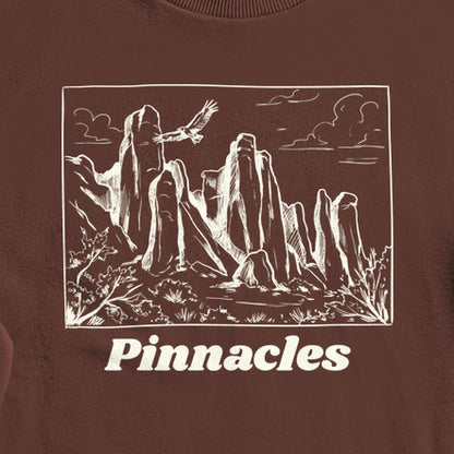 Pinnacles Line Drawing Crewneck Sweatshirt