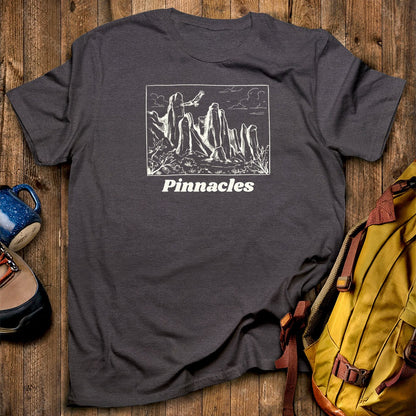 Pinnacles Line Drawing T-Shirt
