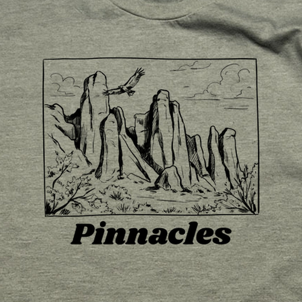 Pinnacles Line Drawing T-Shirt