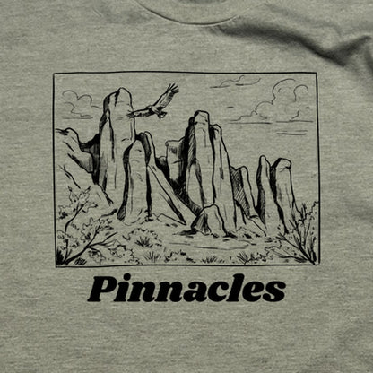 Pinnacles Line Drawing T-Shirt