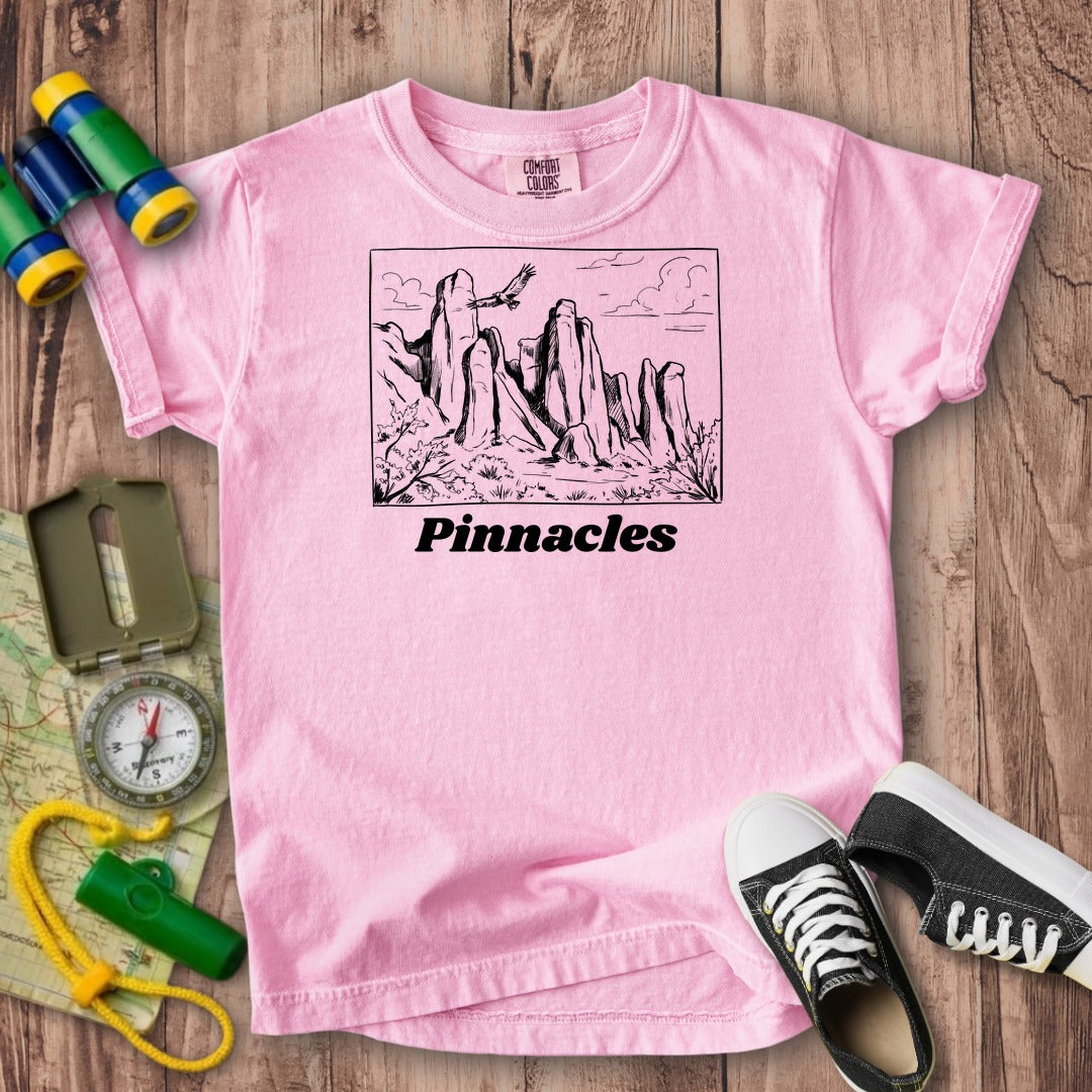 Pinnacles Line Drawing Kids Cotton T-Shirt