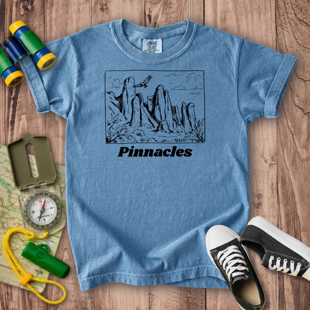 Pinnacles Line Drawing Kids Cotton T-Shirt