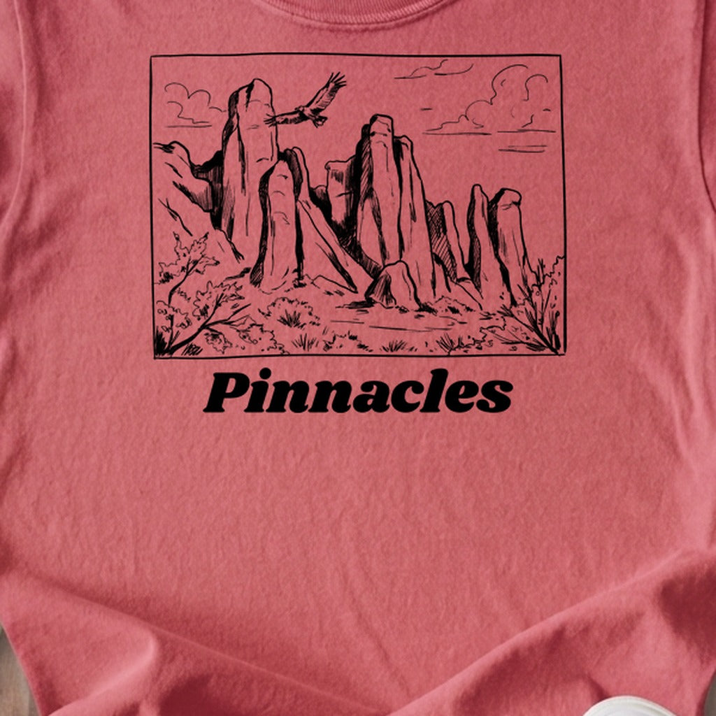 Pinnacles Line Drawing Kids Cotton T-Shirt
