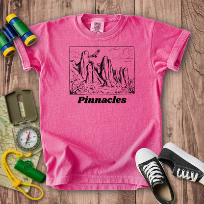 Pinnacles Line Drawing Kids Cotton T-Shirt