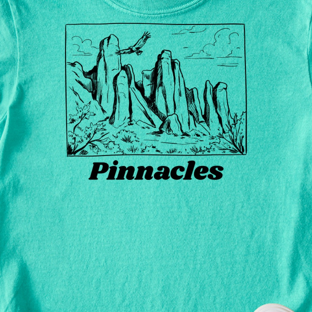 Pinnacles Line Drawing Kids Cotton T-Shirt