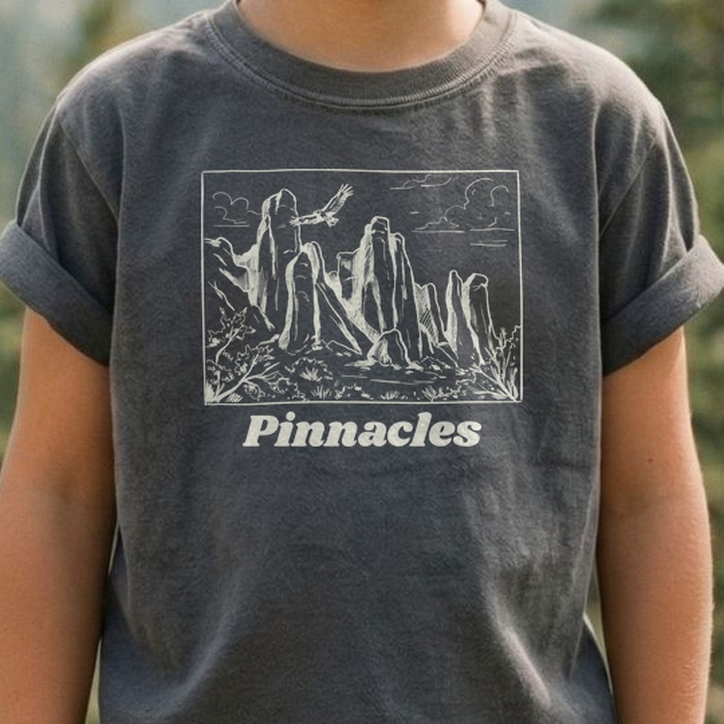 Pinnacles Line Drawing Kids Cotton T-Shirt