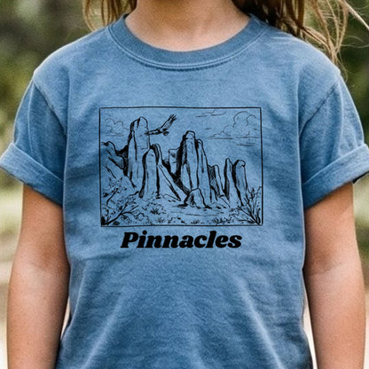Pinnacles Line Drawing Kids Cotton T-Shirt
