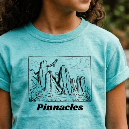 Pinnacles Line Drawing Kids Cotton T-Shirt