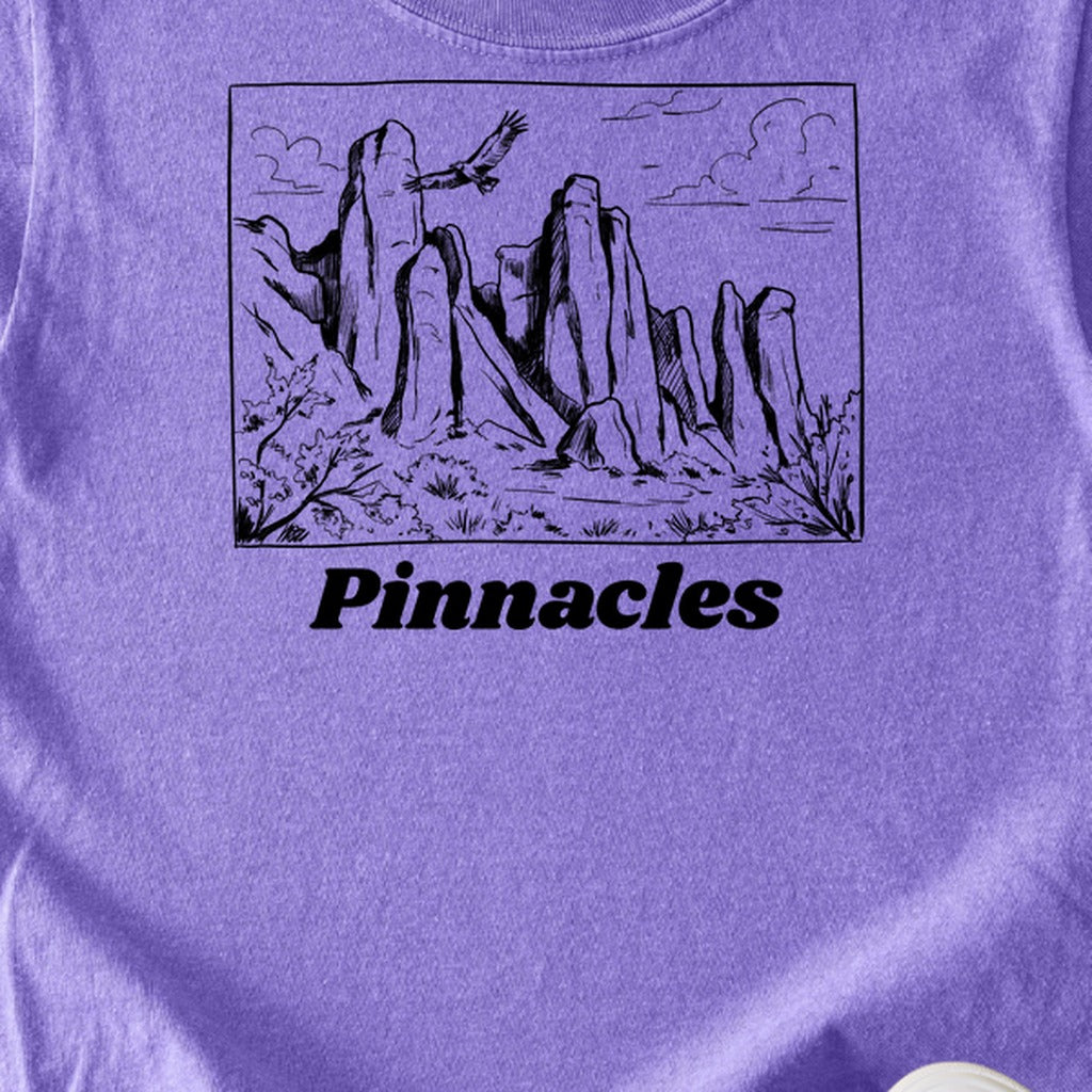 Pinnacles Line Drawing Kids Cotton T-Shirt