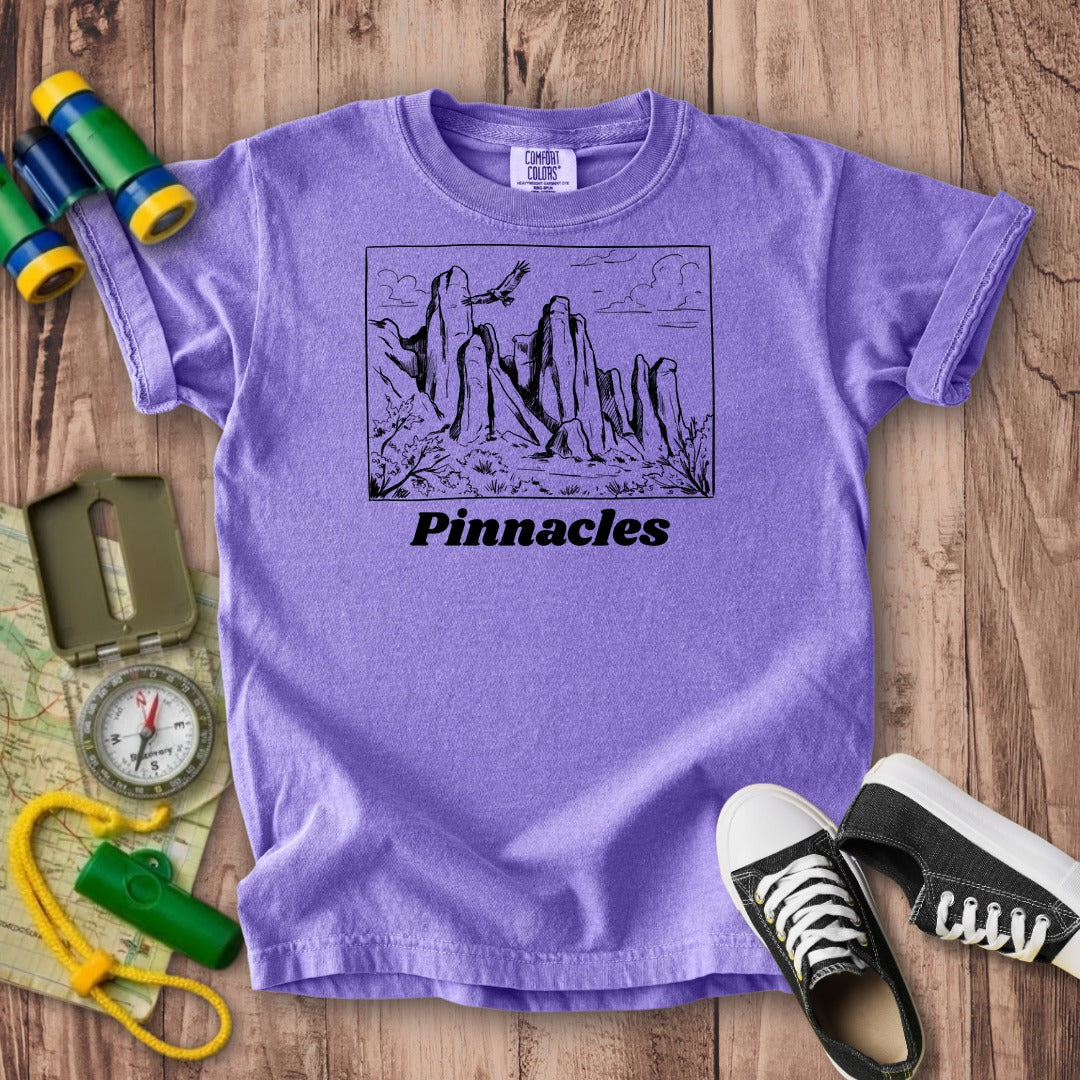 Pinnacles Line Drawing Kids Cotton T-Shirt