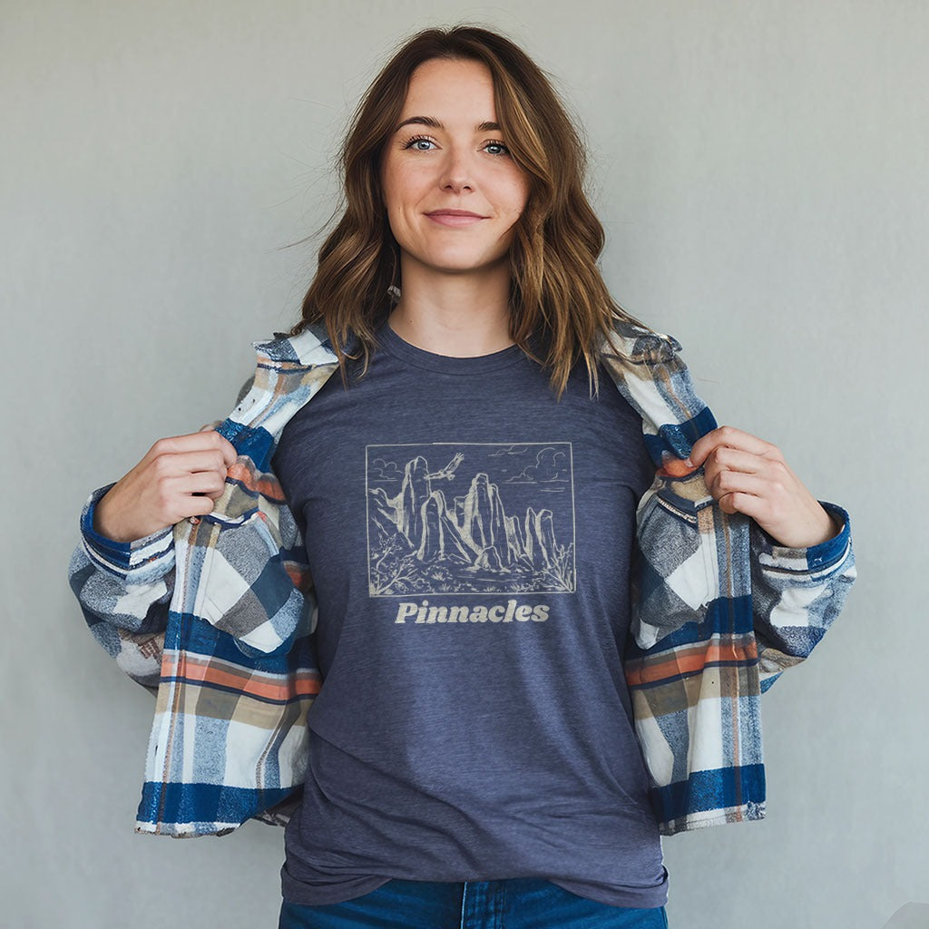 Pinnacles Line Drawing T-Shirt