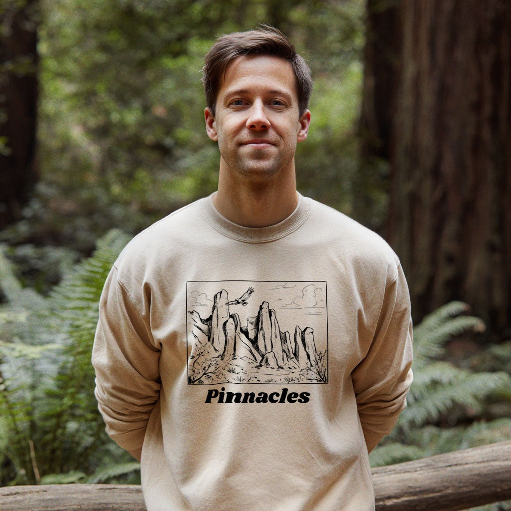 Pinnacles Line Drawing Crewneck Sweatshirt